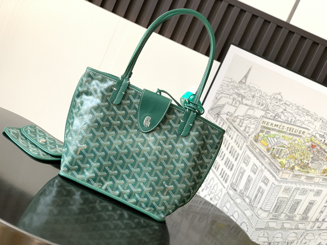 Anjou Mini Reversible Tote Bag In Green